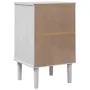 SENJA Nachttisch, Rattanoptik, weißes Kiefernholz, 40 x 35 x 65 cm von , Nachttische - Ref: Foro24-358014, Preis: 54,66 €, Ra...