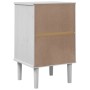 SENJA Nachttisch, Rattanoptik, weißes Kiefernholz, 40 x 35 x 65 cm von , Nachttische - Ref: Foro24-358014, Preis: 55,30 €, Ra...