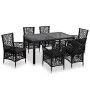 7-Piece Black Synthetic Rattan Outdoor Dining Set by , Garden sets - Ref: Foro24-44087, Price: 928,88 €, Discount: %