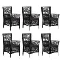 7-Piece Black Synthetic Rattan Outdoor Dining Set by , Garden sets - Ref: Foro24-44087, Price: 928,88 €, Discount: %