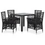 5-teiliges Garten-Ess-Set aus schwarzem synthetischem Rattan von , Gartensets - Ref: Foro24-44088, Preis: 719,43 €, Rabatt: %