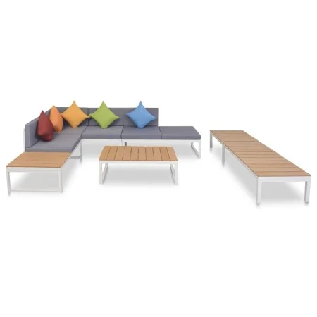 5-teiliges Gartenmöbel-Set und Kissen Aluminium und WPC von vidaXL, Gartensets - Ref: Foro24-42870, Preis: 923,65 €, Rabatt: %