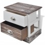 Brown and white bedside tables, 2 units by vidaXL, Nightstands - Ref: Foro24-242885, Price: 78,70 €, Discount: %