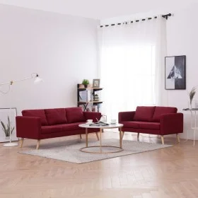 2-piece sofa set wine red fabric by , Sofas - Ref: Foro24-276857, Price: 759,77 €, Discount: %