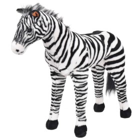 XXL schwarz-weißes stehendes Plüschzebra von vidaXL, Stofftiere - Ref: Foro24-91335, Preis: 117,78 €, Rabatt: %