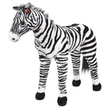 XXL schwarz-weißes stehendes Plüschzebra von vidaXL, Stofftiere - Ref: Foro24-91335, Preis: 117,78 €, Rabatt: %