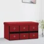Red synthetic linen folding storage bench 76x38x38 cm by , Benches for halls and storage - Ref: Foro24-338816, Price: 63,67 €...