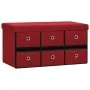 Red synthetic linen folding storage bench 76x38x38 cm by , Benches for halls and storage - Ref: Foro24-338816, Price: 63,67 €...