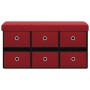 Klappbare Aufbewahrungsbank aus rotem Synthetikleinen, 76 x 38 x 38 cm von , Bänke für Hallen und Lager - Ref: Foro24-338816,...