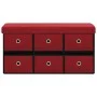 Red synthetic linen folding storage bench 76x38x38 cm by , Benches for halls and storage - Ref: Foro24-338816, Price: 63,67 €...