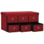 Red synthetic linen folding storage bench 76x38x38 cm by , Benches for halls and storage - Ref: Foro24-338816, Price: 63,67 €...