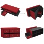 Red synthetic linen folding storage bench 76x38x38 cm by , Benches for halls and storage - Ref: Foro24-338816, Price: 65,70 €...