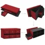 Red synthetic linen folding storage bench 76x38x38 cm by , Benches for halls and storage - Ref: Foro24-338816, Price: 63,67 €...