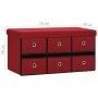 Red synthetic linen folding storage bench 76x38x38 cm by , Benches for halls and storage - Ref: Foro24-338816, Price: 63,67 €...