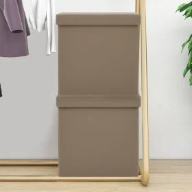 Folding storage stools 2 pcs cappuccino PVC by , Folding stools and chairs - Ref: Foro24-338790, Price: 41,33 €, Discount: %
