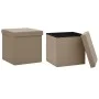 Folding storage stools 2 pcs cappuccino PVC by , Folding stools and chairs - Ref: Foro24-338790, Price: 41,33 €, Discount: %