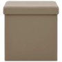 Folding storage stools 2 pcs cappuccino PVC by , Folding stools and chairs - Ref: Foro24-338790, Price: 42,11 €, Discount: %