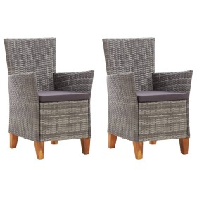 Garden chairs 2 units with gray synthetic rattan cushions by , Garden chairs - Ref: Foro24-46003, Price: 180,54 €, Discount: %