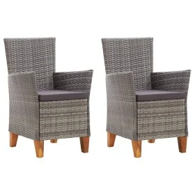 Garden chairs 2 units with gray synthetic rattan cushions by , Garden chairs - Ref: Foro24-46003, Price: 211,71 €, Discount: %
