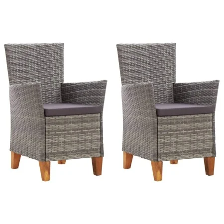 Garden chairs 2 units with gray synthetic rattan cushions by , Garden chairs - Ref: Foro24-46003, Price: 211,71 €, Discount: %
