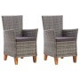 Gartenstühle 2 Einheiten mit grauen synthetischen Rattankissen von , Gartenstühle - Ref: Foro24-46003, Preis: 180,54 €, Rabat...