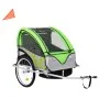 Bicycle trailer and stroller 2 in 1 green and gray by vidaXL, Bicycle trailers - Ref: Foro24-91378, Price: 195,08 €, Discount: %
