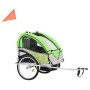 2 in 1 grüner und grauer Fahrradanhänger und Kinderwagen von vidaXL, Fahrradanhänger - Ref: Foro24-91378, Preis: 199,86 €, Ra...