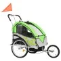 Bicycle trailer and stroller 2 in 1 green and gray by vidaXL, Bicycle trailers - Ref: Foro24-91378, Price: 195,08 €, Discount: %