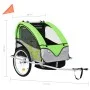 Bicycle trailer and stroller 2 in 1 green and gray by vidaXL, Bicycle trailers - Ref: Foro24-91378, Price: 195,08 €, Discount: %