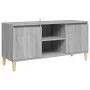 Mesita de noche patas madera maciza gris Sonoma 103,5x35x50 cm de , Muebles TV - Ref: Foro24-813159, Precio: 58,30 €, Descuen...