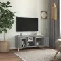 Mesita de noche patas madera maciza gris Sonoma 103,5x35x50 cm de , Muebles TV - Ref: Foro24-813159, Precio: 58,30 €, Descuen...