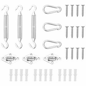 Juego de accesorios para toldo de vela 9 pzas acero inoxidable