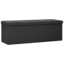 Foldable black synthetic linen storage bench by , Benches for halls and storage - Ref: Foro24-338791, Price: 62,39 €, Discoun...