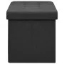 Foldable black synthetic linen storage bench by , Benches for halls and storage - Ref: Foro24-338791, Price: 61,03 €, Discoun...