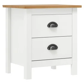 Mesita de noche Hill madera maciza de pino blanco 46x35x49,5 cm de , Mesitas de noche - Ref: Foro24-288906, Precio: 75,44 €, ...