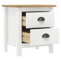 Hill Nachttisch aus massivem Kiefernholz weiß 46x35x49,5 cm von , Nachttische - Ref: Foro24-288906, Preis: 76,92 €, Rabatt: %