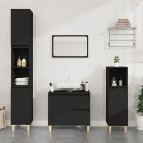 Badezimmerschrank aus schwarzem Sperrholz 65x33x60 cm von , Badezimmermöbel - Ref: Foro24-819821, Preis: 54,73 €, Rabatt: %
