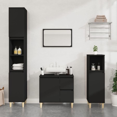 Badezimmerschrank aus schwarzem Sperrholz 65x33x60 cm von , Badezimmermöbel - Ref: Foro24-819821, Preis: 56,51 €, Rabatt: %