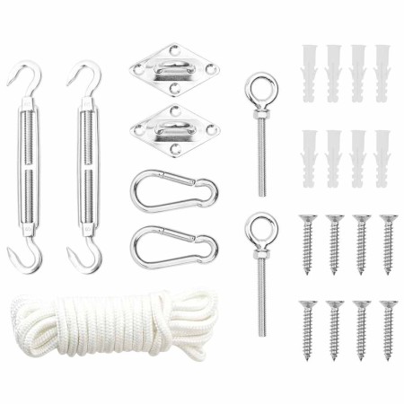 Juego de accesorios para toldo de vela 9 pzas acero inoxidable