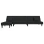 Sofá cama en forma de L terciopelo negro 255x140x70 cm by , Sofas - Ref: Foro24-3157254, Price: 405,06 €, Discount: %