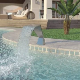 Fuente de piscina de acero inoxidable plateada 64x30x52 cm de vidaXL, Fuentes y cascadas - Ref: Foro24-43694, Precio: 190,48 ...