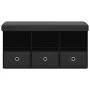 Black synthetic linen folding storage bench 76x38x38 cm by , Benches for halls and storage - Ref: Foro24-338804, Price: 59,71...