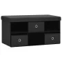 Black synthetic linen folding storage bench 76x38x38 cm by , Benches for halls and storage - Ref: Foro24-338804, Price: 59,71...