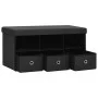 Black synthetic linen folding storage bench 76x38x38 cm by , Benches for halls and storage - Ref: Foro24-338804, Price: 59,71...