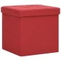 Weinroter, klappbarer Aufbewahrungshocker aus synthetischem Leinen von , Klapphocker und Stühle - Ref: Foro24-338768, Preis: ...