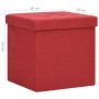 Red wine red synthetic linen folding storage stool by , Folding stools and chairs - Ref: Foro24-338768, Price: 23,30 €, Disco...