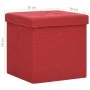 Red wine red synthetic linen folding storage stool by , Folding stools and chairs - Ref: Foro24-338768, Price: 22,94 €, Disco...