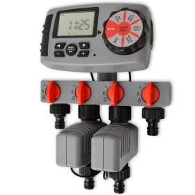 Automatic watering timer with 4 stations 3V by , Sprinkler controls - Ref: Foro24-42352, Price: 66,25 €, Discount: %