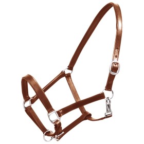 Ronzal/Cabestro de Cuero Marrón Ajustable Para Caballo