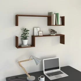 Wandregale 2 Stück braunes Eichenholz 100x15x20cm von , Regale und Regale - Ref: Foro24-815935, Preis: 28,63 €, Rabatt: %
